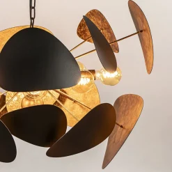 Straluma Ovale videlamp textured black met ambachtelijk brons></noscript> Hanglampen|Eettafellampen