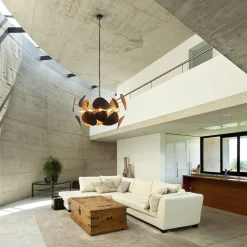 Straluma Ovale videlamp textured black met ambachtelijk brons></noscript> Hanglampen|Eettafellampen