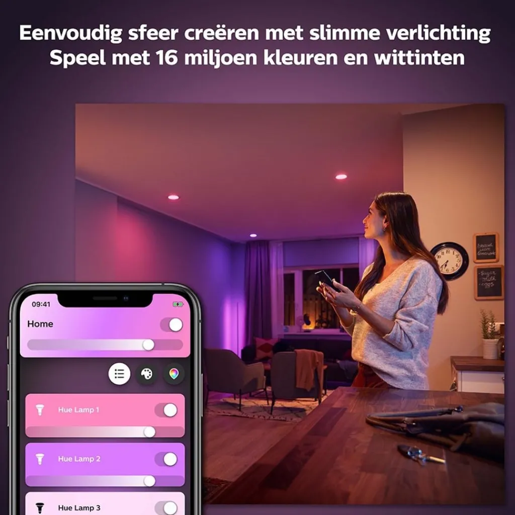 Straluma Philips Hue 5.7w gu10 color BT> Smart lampen|Philips Hue