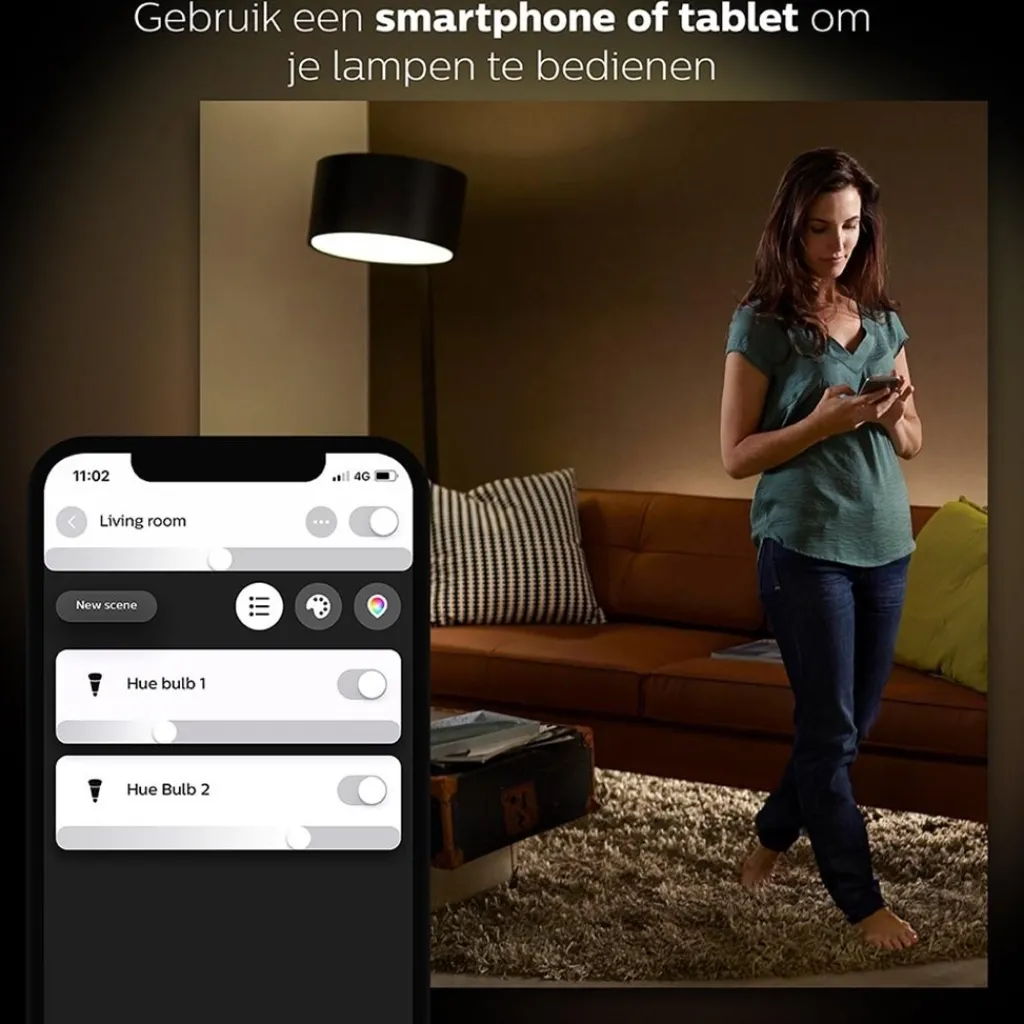 Straluma Philips Hue white ambiance starter kit E27 met Bluetooth> Smart lampen|Philips Hue