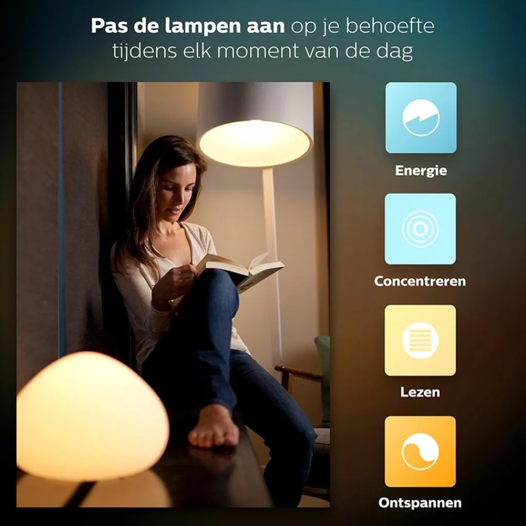 Straluma Philips Hue white ambiance starter kit E27 met Bluetooth> Smart lampen|Philips Hue