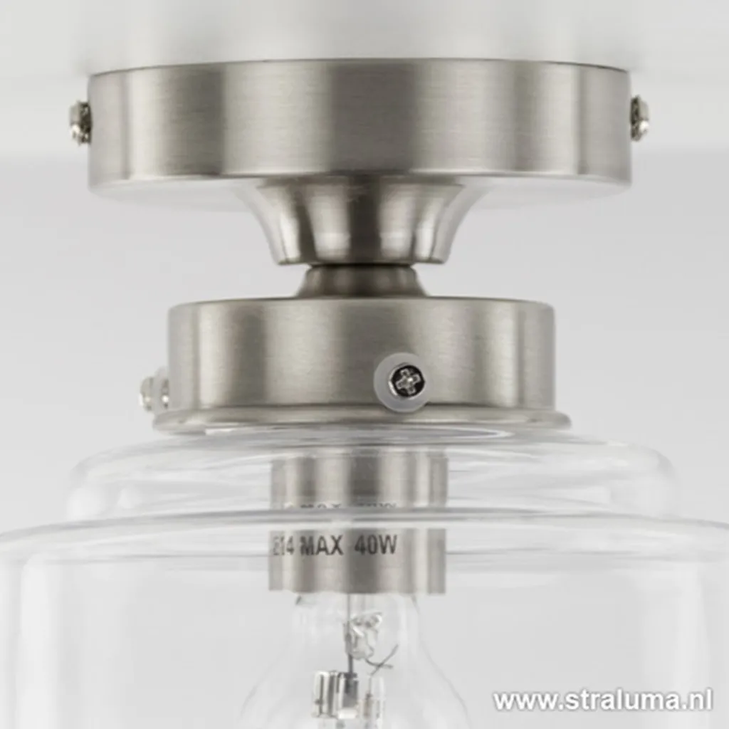 Straluma Plafondlamp Art Deco klein helder glas> Plafonnières|Keukenverlichting