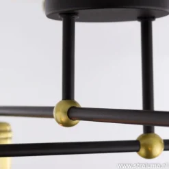 Straluma *Plafondlamp basic 4L e27 zwart/brons></noscript> Woonkamerlampen|Slaapkamerlampen