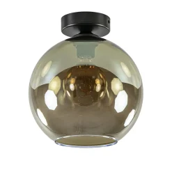 Straluma Plafondlamp Bella zwart+smoke glas 25cm> Keukenverlichting|Plafondlampen