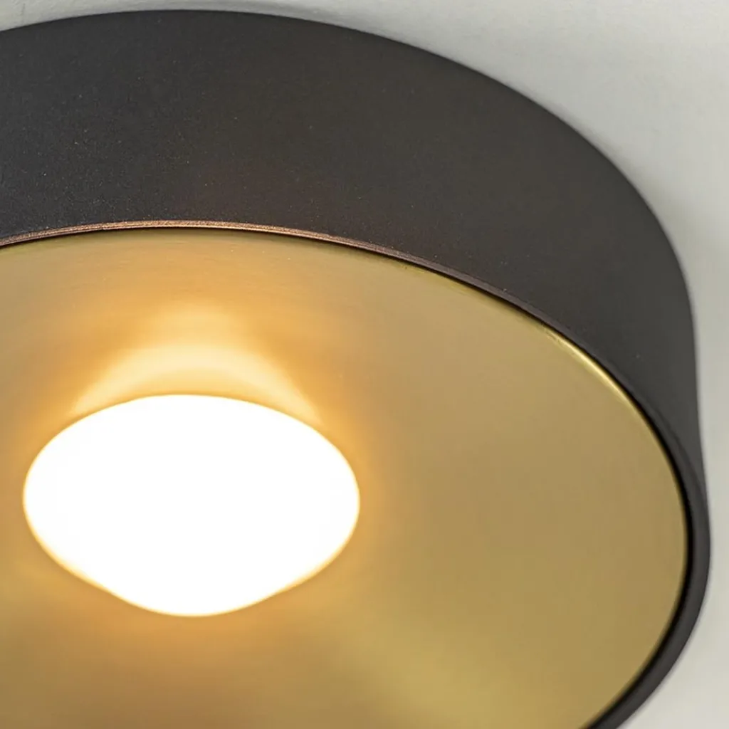 Straluma Plafondlamp Bright 15 zwart/matgoud> Plafondlampen|Opbouwspots