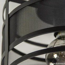 Straluma Plafondlamp cilinder gaas zwart></noscript> Woonkamerlampen|Slaapkamerlampen