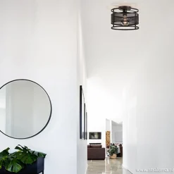 Straluma Plafondlamp cilinder gaas zwart></noscript> Woonkamerlampen|Slaapkamerlampen