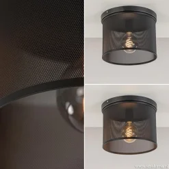 Straluma Plafondlamp cilinder gaas zwart 30cm></noscript> Slaapkamerlampen|Keukenverlichting