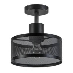 Straluma Plafondlamp cilinder geperforeerd zwart> Woonkamerlampen|Slaapkamerlampen