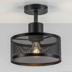 Straluma Plafondlamp cilinder geperforeerd zwart> Woonkamerlampen|Slaapkamerlampen