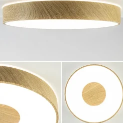 Straluma Plafondlamp Coin 50 hout + remote CCT></noscript> Plafondlampen|Plafonnières