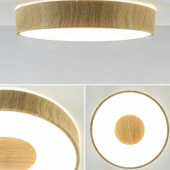 Straluma Plafondlamp Coin 38 hout + remote CCT></noscript> Plafondlampen|Plafonnières