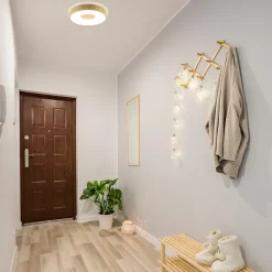 Straluma Plafondlamp Coin 38 hout + remote CCT></noscript> Plafondlampen|Plafonnières