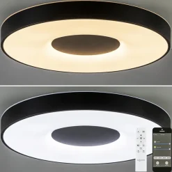 Straluma Plafondlamp Coin 65 zwart + remote></noscript> Plafondlampen|Plafonnières