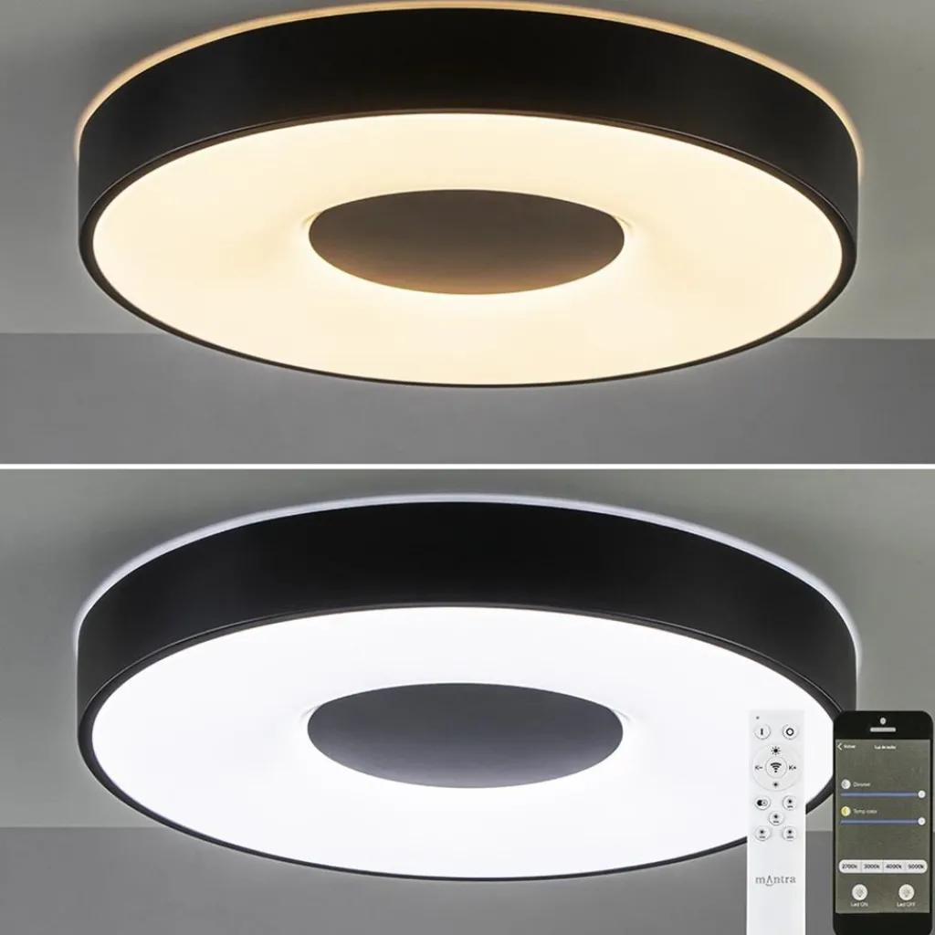 Straluma Plafondlamp Coin rond 50cm zwart CCT> Plafondlampen|Plafonnières