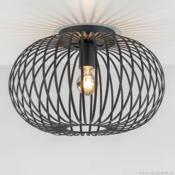 Straluma Plafondlamp donut draad zwart 40cm> Draadlampen|Woonkamerlampen