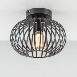 Straluma Plafondlamp donut klein draad zwart 25cm> Draadlampen|Woonkamerlampen