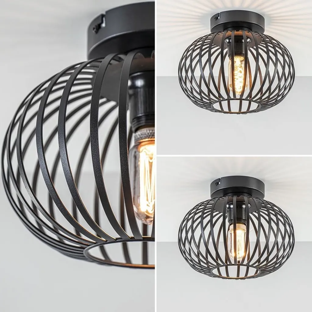 Straluma Plafondlamp donut klein draad zwart 25cm> Draadlampen|Woonkamerlampen