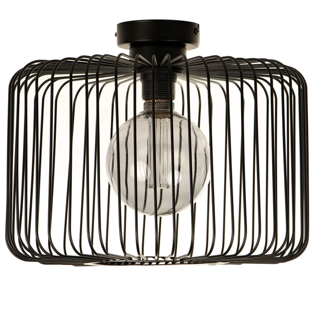 Straluma Plafondlamp draad cilinder zwart 28cm> Plafondlampen|Draadlampen