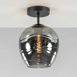 Straluma Plafondlamp Fantasy 1L zwart + smoke glas> Keukenverlichting|Halverlichting
