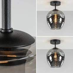 Straluma Plafondlamp Fantasy 1L zwart + smoke glas></noscript> Keukenverlichting|Halverlichting