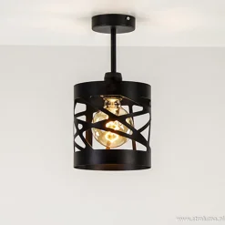 Straluma Plafondlamp Frez zwart metaal> Woonkamerlampen|Slaapkamerlampen