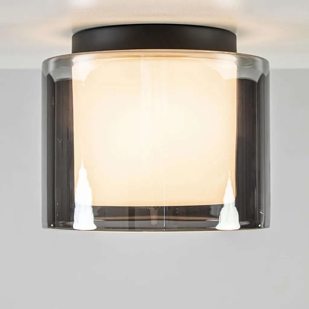 Straluma Plafondlamp Ice 23cm zwart/smoke IP44> Keukenverlichting|Badkamerverlichting