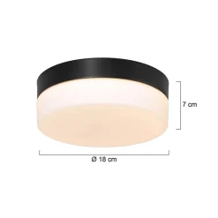 Straluma Plafondlamp Ikaro zwart 18cm 3-step dim><noscript><img width=