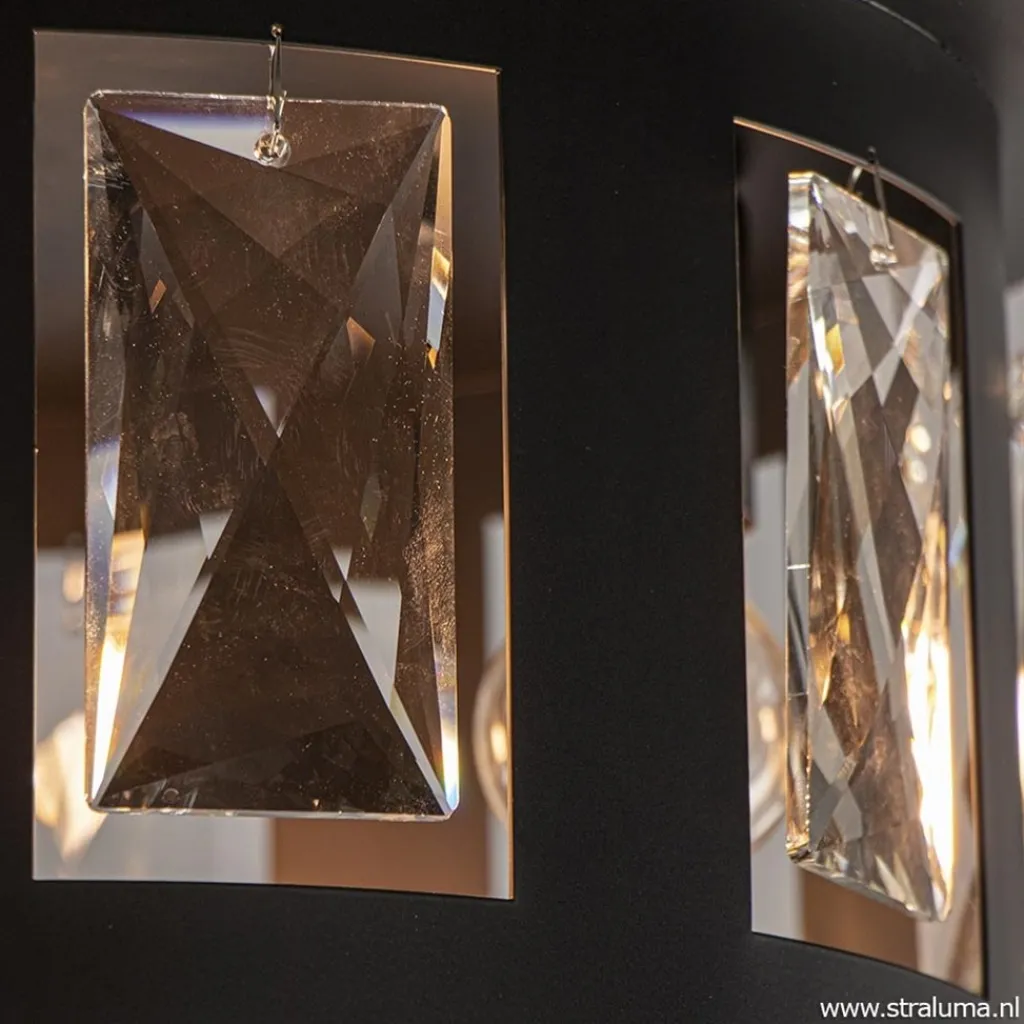 Straluma Plafondlamp Kristall Black met pegels> Slaapkamerlampen|Keukenverlichting