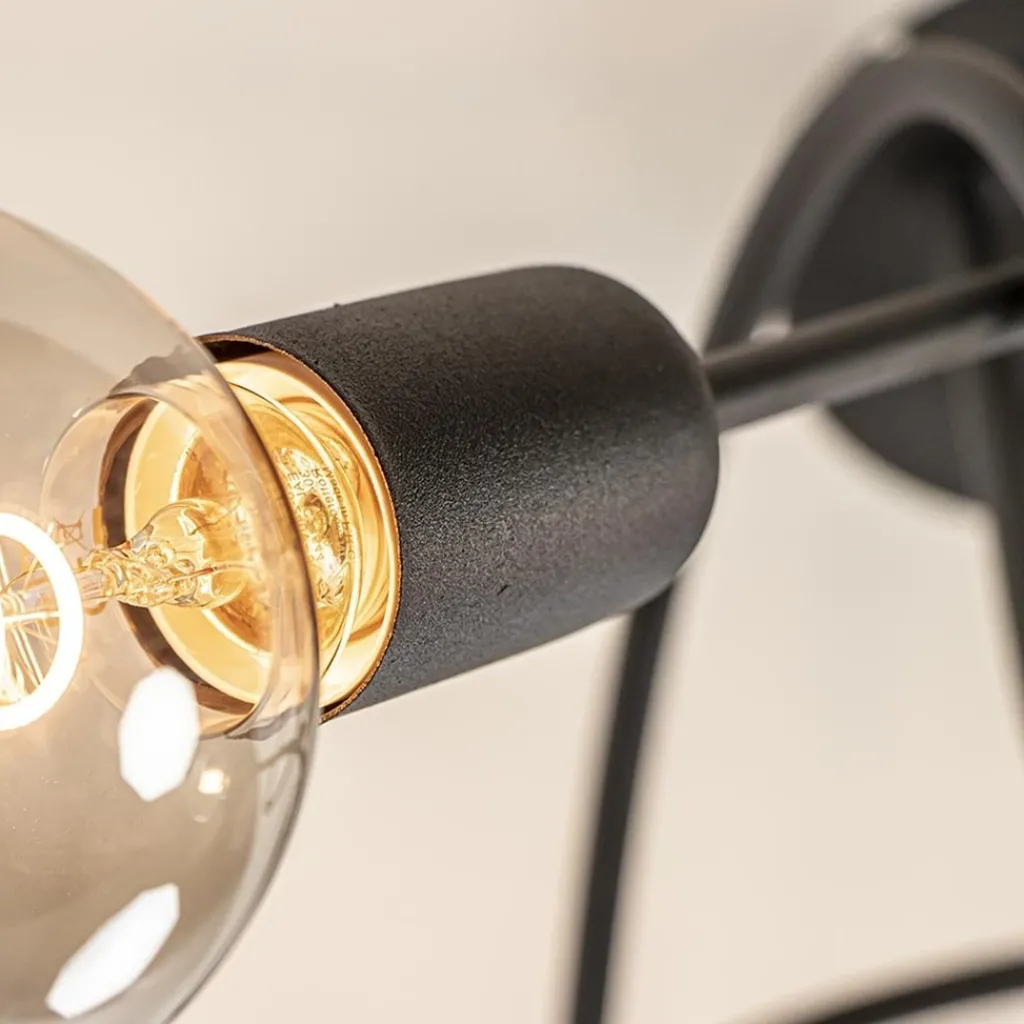 Straluma Plafondlamp Krul 3L zwart ex. e27 lb.> Plafondlampen|Landelijke Verlichting