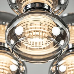 Straluma Plafondlamp 3-L chroom/smoke 3-step dim.></noscript> Plafondlampen|Halverlichting