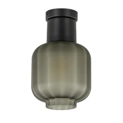 Straluma Plafondlamp Lett zwart + smoke glas 20cm> Plafondlampen|Design Verlichting