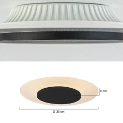 Straluma Plafondlamp Lido zwart 36cm indirect></noscript> Plafondlampen|Plafonnières