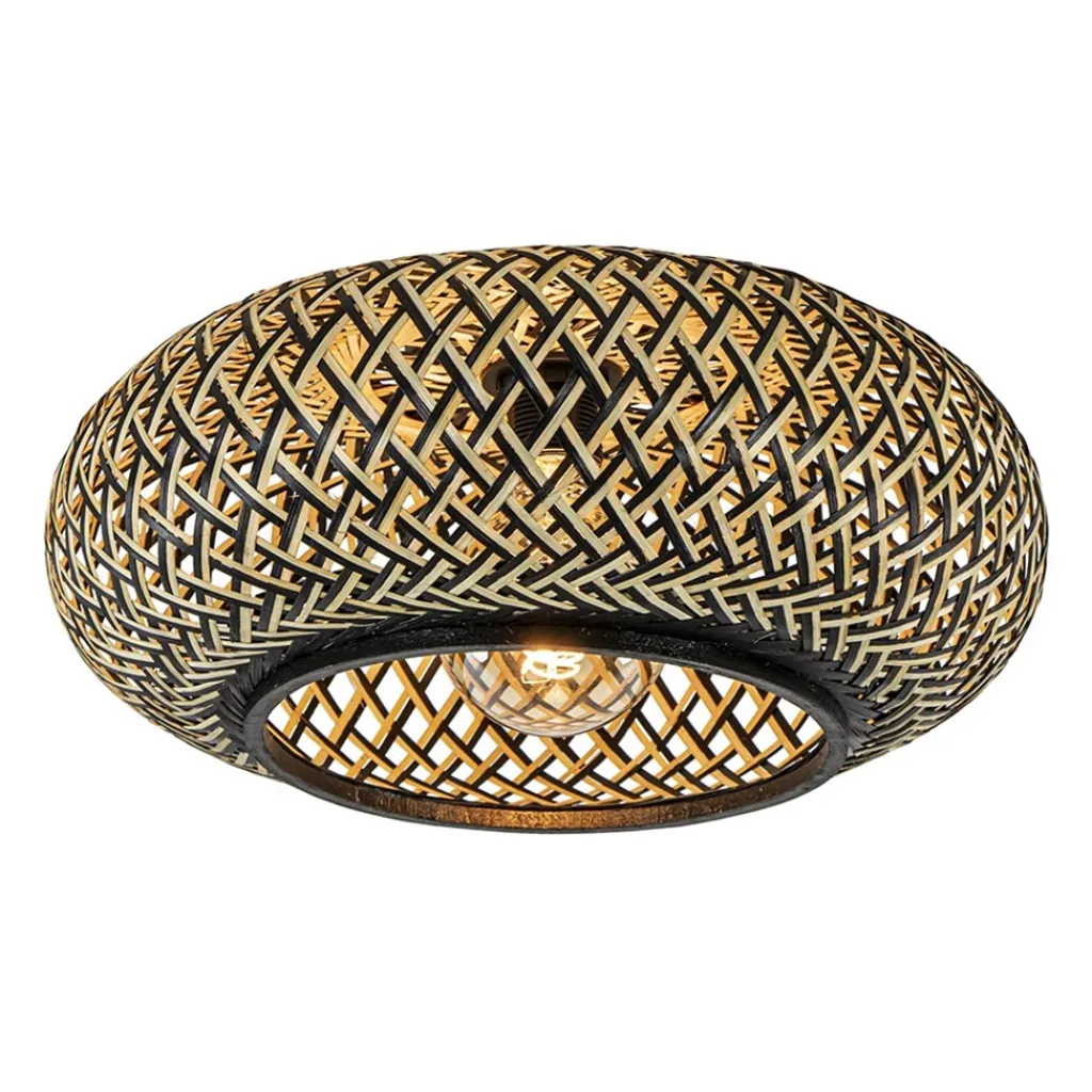 Straluma Plafondlamp Maze bamboe/zwart 40cm> Woonkamerlampen|Slaapkamerlampen
