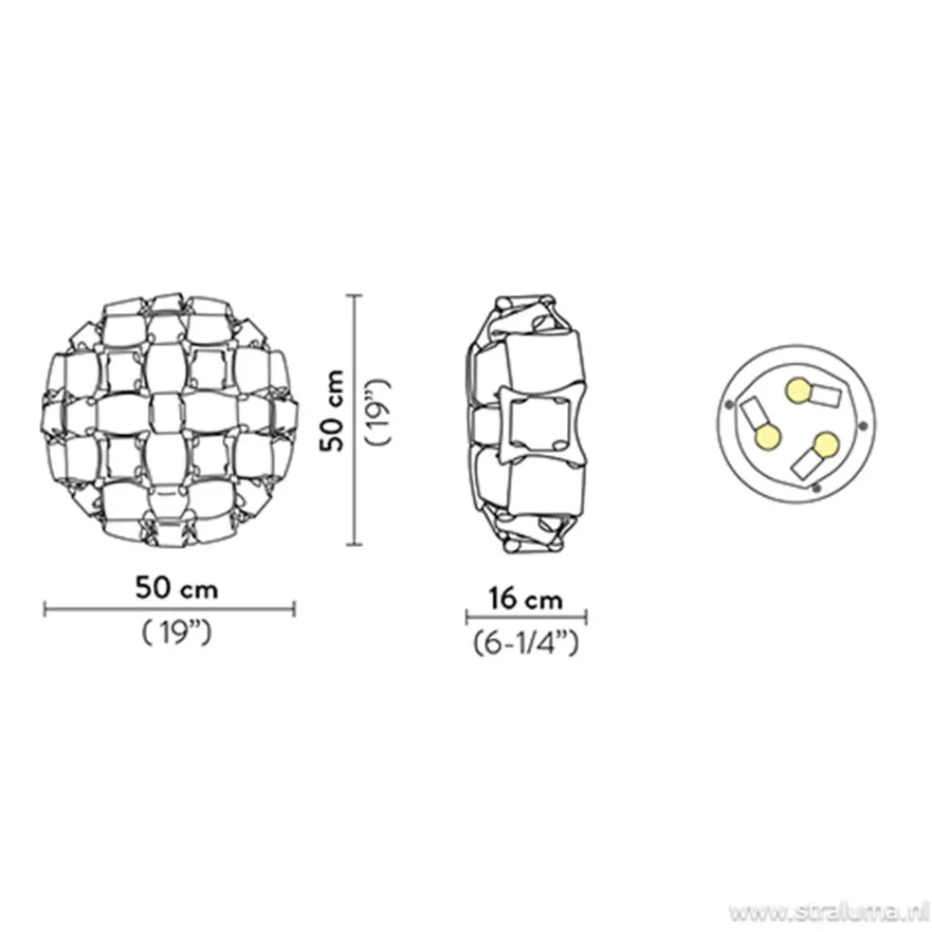 Straluma Plafondlamp Mida silver 50cm> Plafonnières|Slaapkamerlampen
