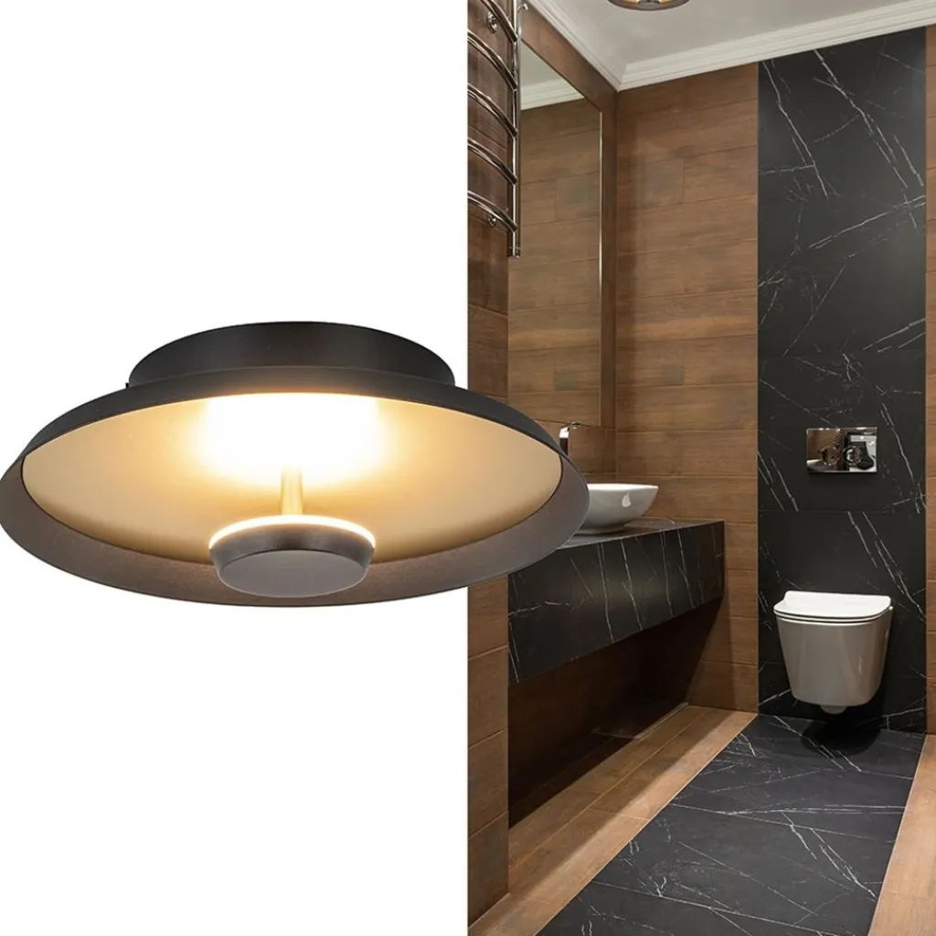 Straluma Plafondlamp Oro 25cm zwart/goud> Plafondlampen|Plafonnières