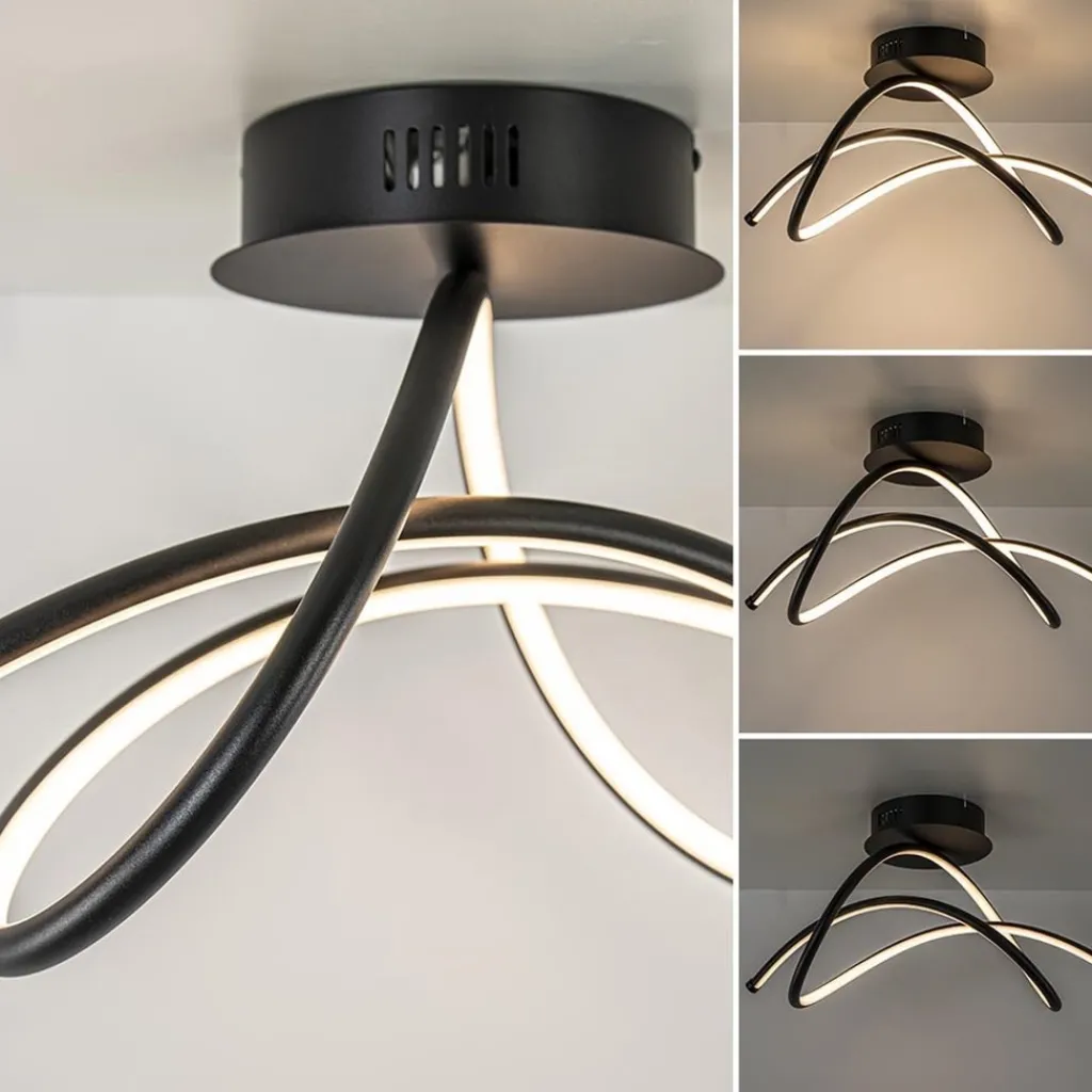 Straluma Plafondlamp Plaza zwart 3-switchdim> Plafondlampen|Woonkamerlampen