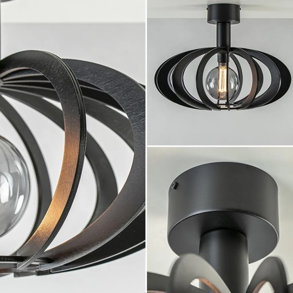 Straluma Plafondlamp Plywood zwart hout> Keukenverlichting|Plafondlampen