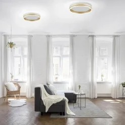 Straluma Plafondlamp Q-Vito 40cm matgoud smart + remote></noscript> Plafondlampen|Smart lampen