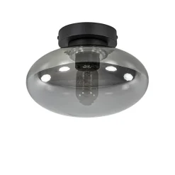 Straluma Plafondlamp Reflexion zwart+smoke glas> Woonkamerlampen|Slaapkamerlampen