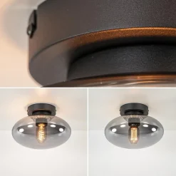 Straluma Plafondlamp Reflexion zwart+smoke glas><noscript><img width=