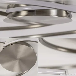 Straluma Plafondlamp Reverso nikkel 3-switchdim></noscript> Plafondlampen|Plafonnières