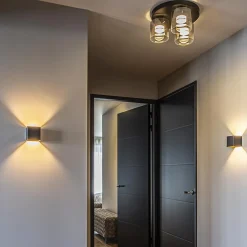 Straluma Plafondlamp Salerno 3L zwart/smoke glas></noscript> Plafondlampen|Woonkamerlampen