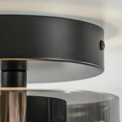 Straluma Plafondlamp Salerno zwart/smoke glas></noscript> Plafondlampen|Woonkamerlampen