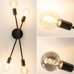 Straluma Plafondlamp Sticks 4L zwart excl. e27><noscript><img width=