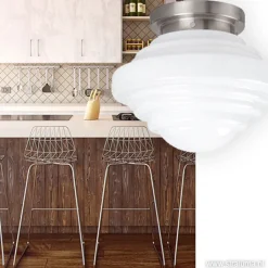 Straluma Plafondlamp York art deco opaal glas><noscript><img width=