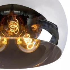 Straluma Plafondlamp zwart + smoke glas 40cm><noscript><img width=