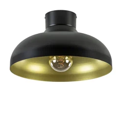 Straluma Plafondlamp zwart met gouden binnenkant> Tienerkamerlampen|Keukenverlichting
