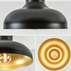Straluma Plafondlamp zwart met gouden binnenkant><noscript><img width=