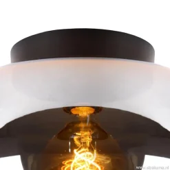 Straluma Plafondlamp zwart met smoke glas></noscript> Halverlichting|Plafondlampen
